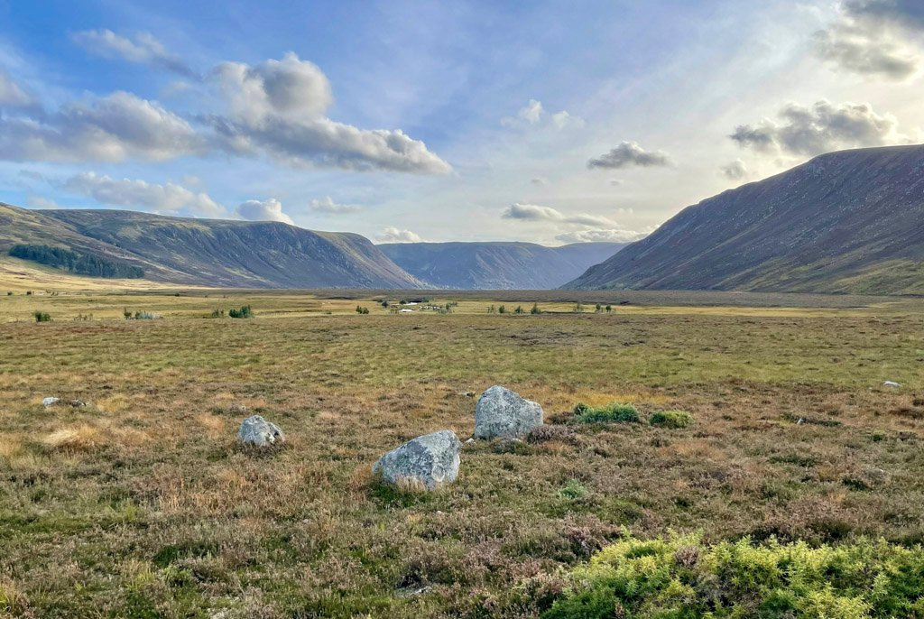 Glen Muick plains below Loch Muick