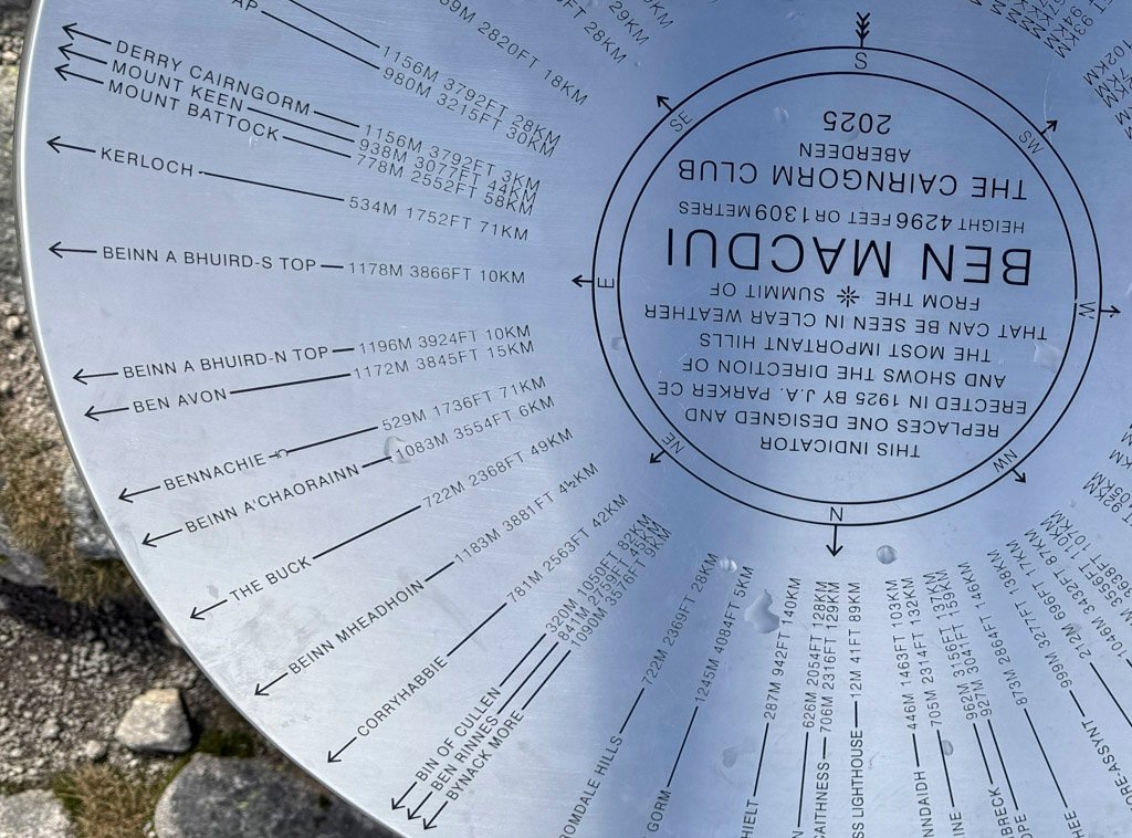 Ben Macdui Summit View Indicator