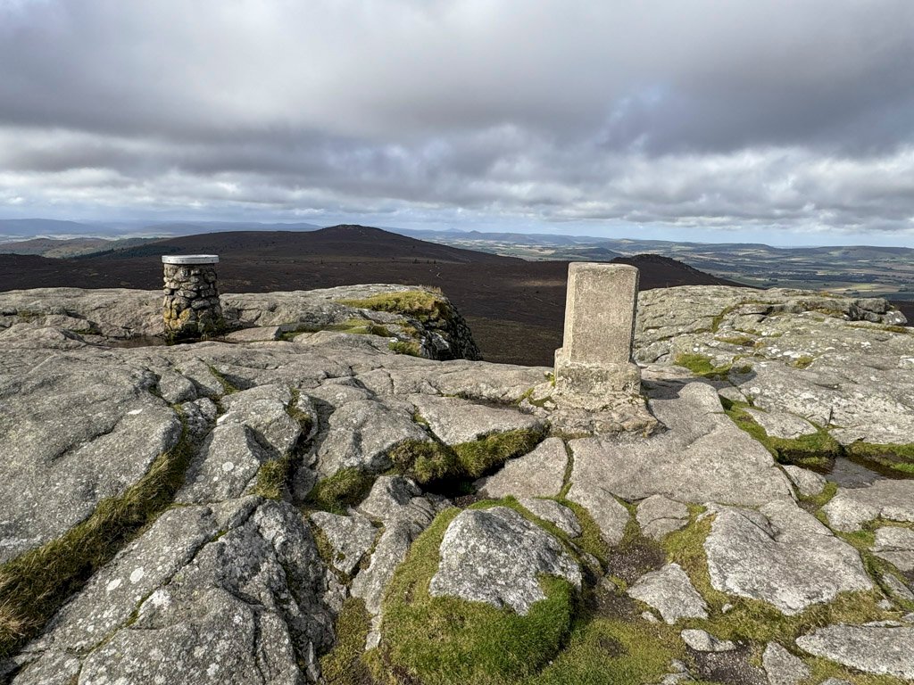 Mither Tap summit Trig Pillar and View Indicator